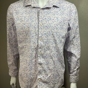 Apt. 9 Blue and White Floral Men's Shirt